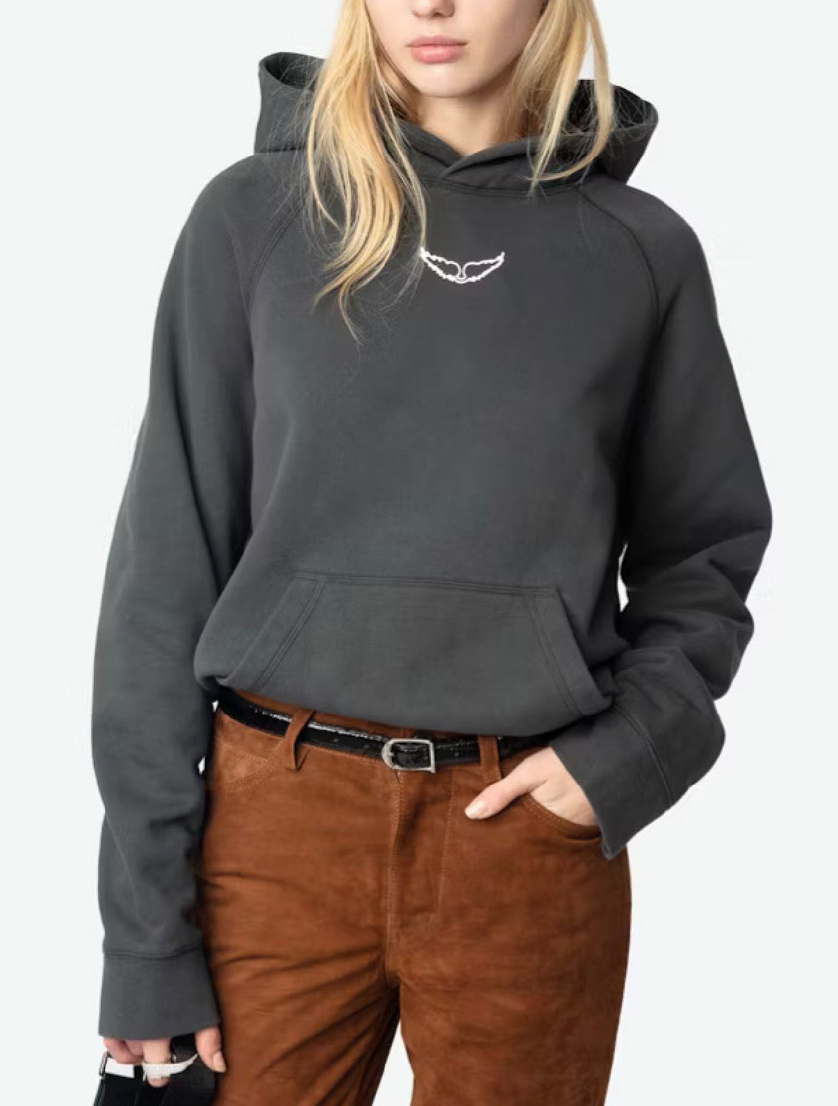 Zadig hoodie wiht rhinestones on the back