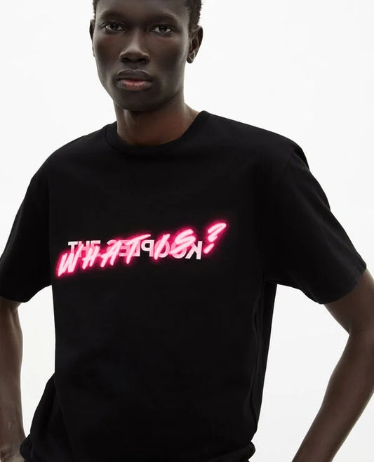 The kooples short sleeve black t shirt "What is?"