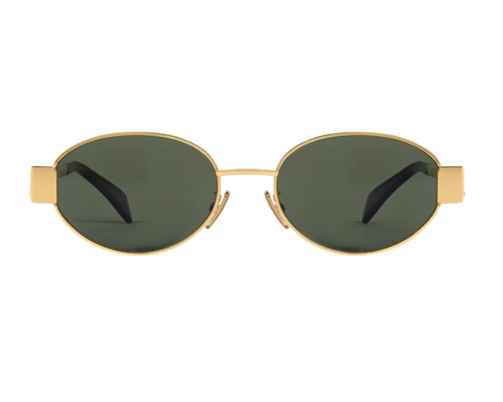 celine oval sunglasses olive green