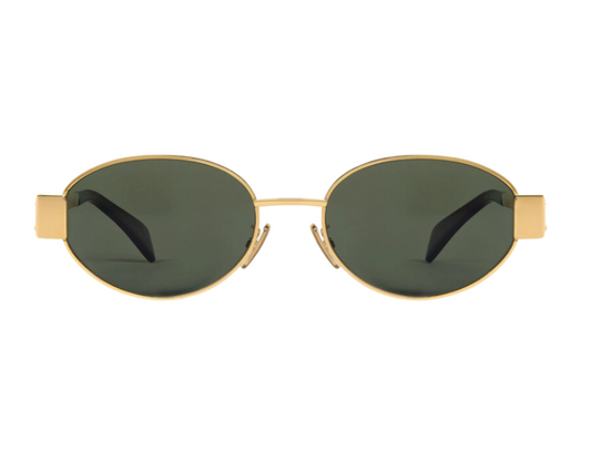 celine oval sunglasses olive green